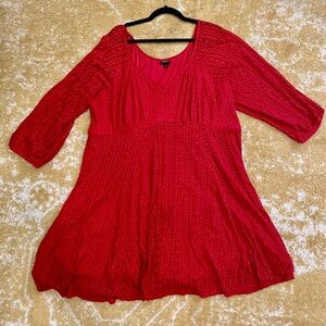 Torrid Red Lace Mini Dress